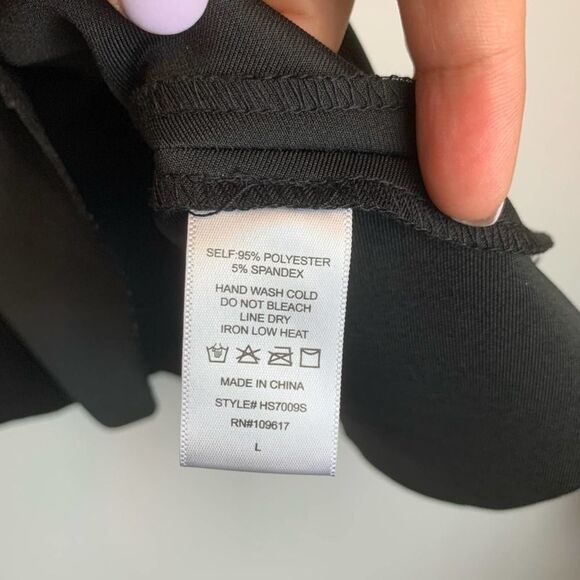 Shine Star Skirt Mini solid Black Pleated Skater Zip Up high waisted size L - Picture 7 of 9